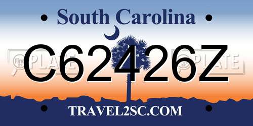 C62426Z South Carolina License Plate