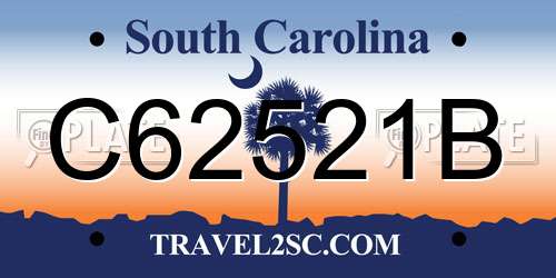 C62521B South Carolina License Plate
