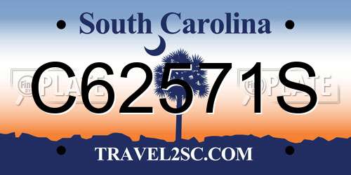 C62571S South Carolina License Plate