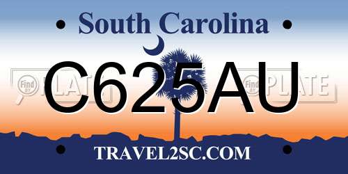 C625AU South Carolina License Plate