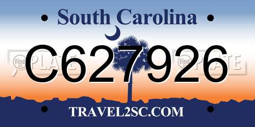 C627926 South Carolina License Plate