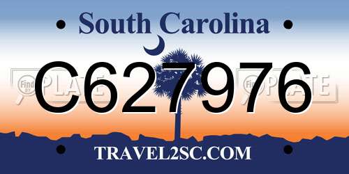C627976 South Carolina License Plate