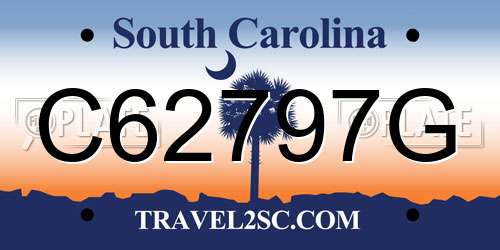 C62797G South Carolina License Plate