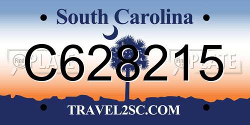 C628215 South Carolina License Plate