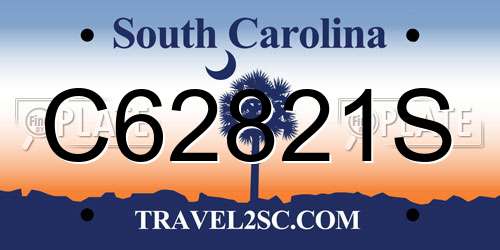 C62821S South Carolina License Plate