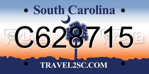 C628715 South Carolina License Plate