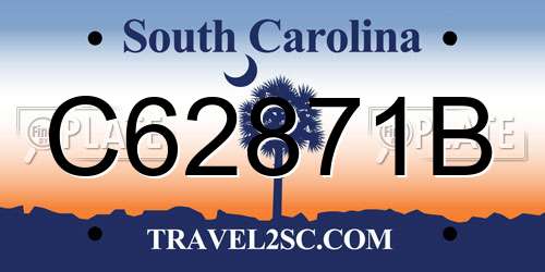 C62871B South Carolina License Plate