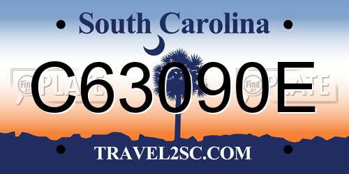 C63090E South Carolina License Plate