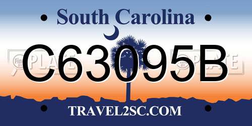 C63095B South Carolina License Plate