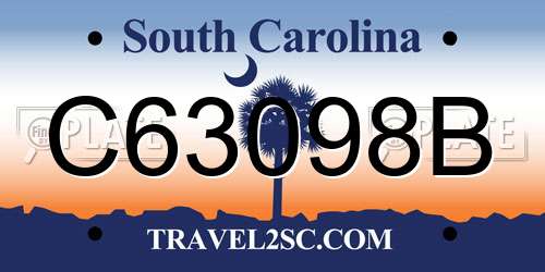 C63098B South Carolina License Plate