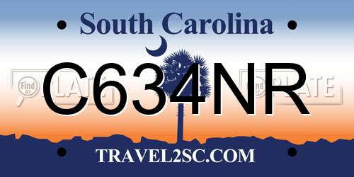 C634NR South Carolina License Plate