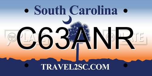 C63ANR South Carolina License Plate