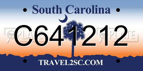 C641212 South Carolina License Plate