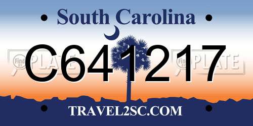 C641217 South Carolina License Plate