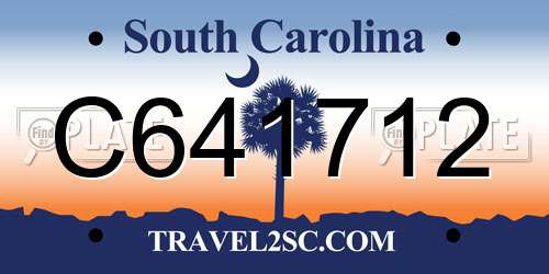 C641712 South Carolina License Plate