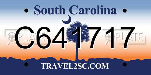 C641717 South Carolina License Plate