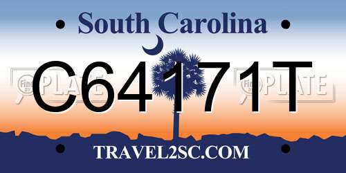 C64171T South Carolina License Plate