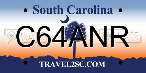 C64ANR South Carolina License Plate