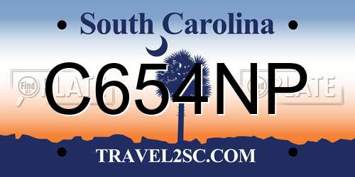 C654NP South Carolina License Plate
