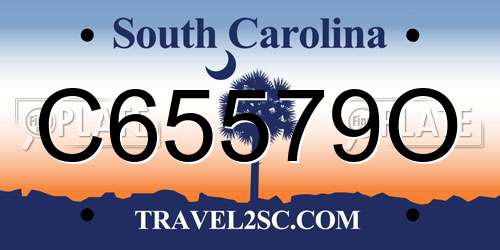 C65579O South Carolina License Plate