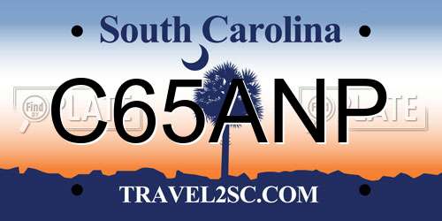 C65ANP South Carolina License Plate