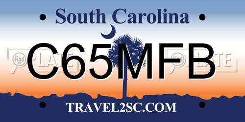 C65MFB South Carolina License Plate