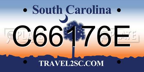 C66176E South Carolina License Plate