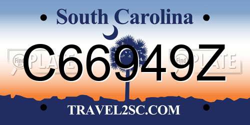 C66949Z South Carolina License Plate