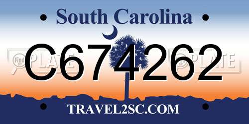 C674262 South Carolina License Plate
