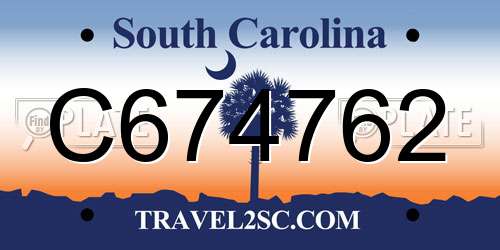 C674762 South Carolina License Plate