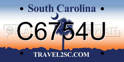 C6754U South Carolina License Plate
