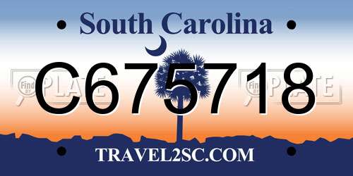 C675718 South Carolina License Plate