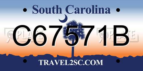 C67571B South Carolina License Plate