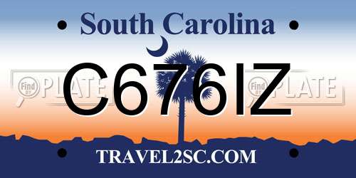 C676IZ South Carolina License Plate