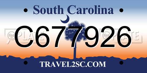 C677926 South Carolina License Plate