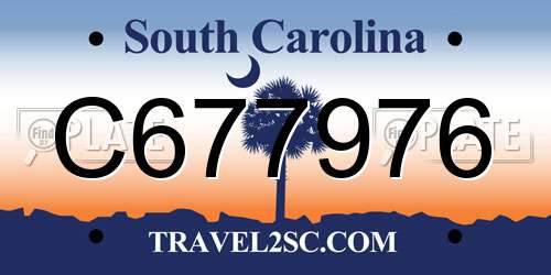 C677976 South Carolina License Plate