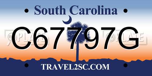 C67797G South Carolina License Plate
