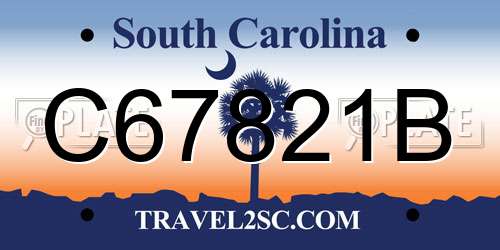 C67821B South Carolina License Plate