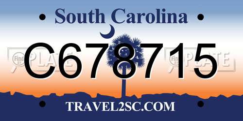 C678715 South Carolina License Plate