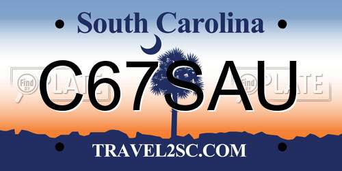 C67SAU South Carolina License Plate