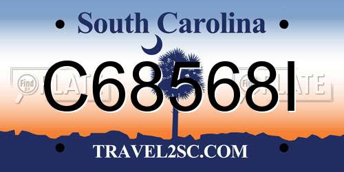 C68568I South Carolina License Plate