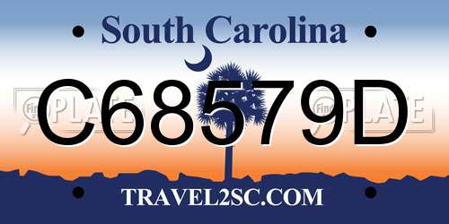 C68579D South Carolina License Plate