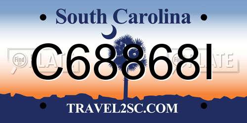 C68868I South Carolina License Plate