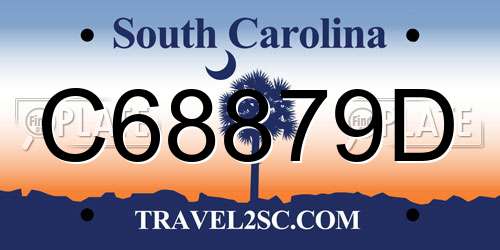 C68879D South Carolina License Plate
