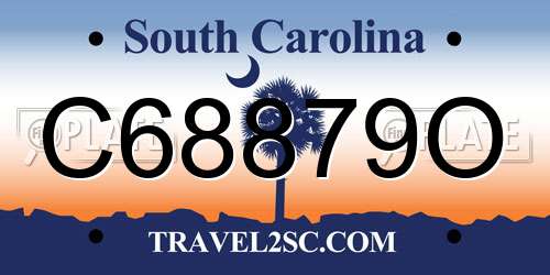 C68879O South Carolina License Plate