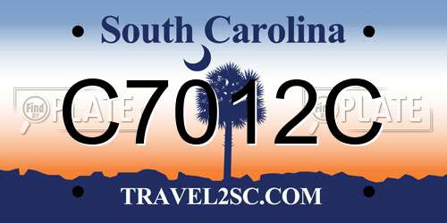 C7012C South Carolina License Plate