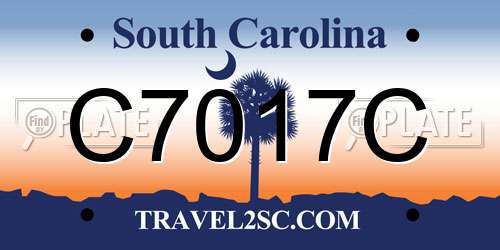 C7017C South Carolina License Plate
