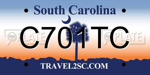 C701TC South Carolina License Plate