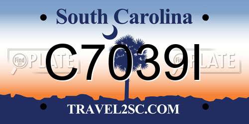 C7039I South Carolina License Plate