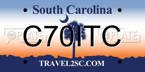 C70ITC South Carolina License Plate